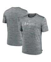 Nike Men's Heather Charcoal Los Angeles Angels Authentic Collection Velocity Performance Practice T-Shirt