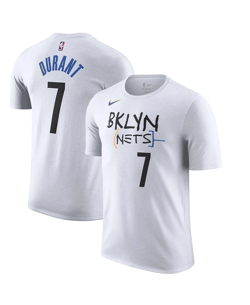 Nike Men's Kevin Durant White Brooklyn Nets 2022/23 City Edition Name Number T-Shirt