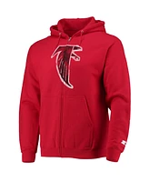 Men's Starter Red Atlanta Falcons Throwback Logo Full-Zip Hoodie