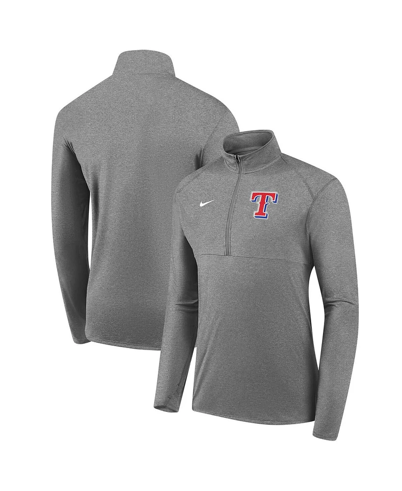 Nike Men's Gray Texas Rangers Team Logo Element Performance Half-Zip Pullover Jacket