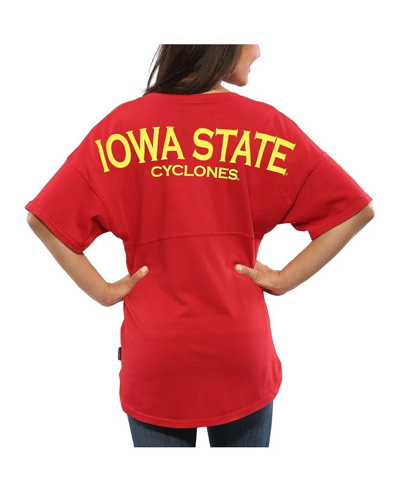 Spirit Jersey Women's Cardinal Iowa State Cyclones Oversized T-Shirt