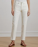 Lauren Ralph Women's Embroidered Relaxed Tapered Jeans