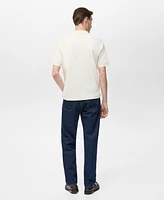 Mango Men's Message Cotton Polo Shirt