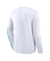 Fanatics Men's White Miami Marlins Press Box Long Sleeve T-Shirt