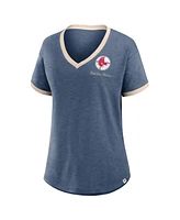 Fanatics Women's Navy Boston Red Sox Binge Worthy Stadium Slub V-Neck T-Shirt