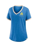 Fanatics Women's Royal Seattle Mariners Binge Worthy Stadium Slub V-Neck T-Shirt