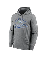 Nike Men's Heather Gray Seattle Seahawks Performance Fleece Pullover Hoodie