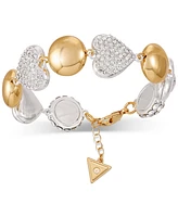 Guess Two-Tone Heart & Ball Charm Statement Bracelet