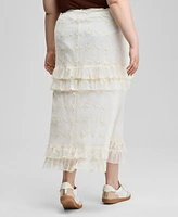 And Now This Trendy Plus Lace Ruffle-Trim Maxi Skirt, Exclusively at Macy's