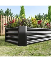 Metal Raised Garden Bed, Rectangle Raised Planter 4×2×1ft for Flowers Plants, Vegetables Herb Veezyo