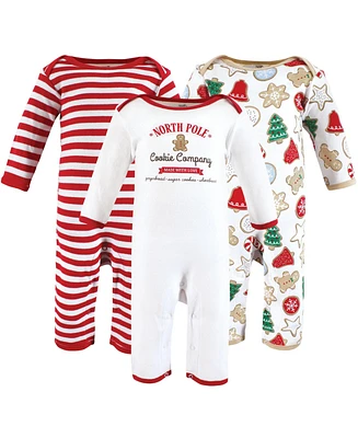 Touched by Nature Baby Boys Unisex Organic Cotton Coveralls, Christmas Cookies, 9-12 Months