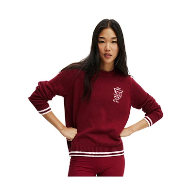 Cotton On Women's Active Knitted Graphic Crew