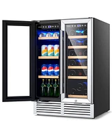24'' Dual Zone Wine and Beverage Cooler Refrigerator