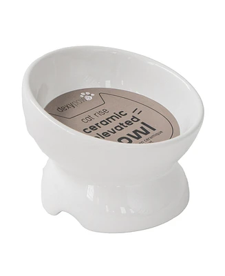 Elevated Cat Bowl: White
