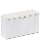 Homcom Shoe Bench with Padded Seat and Flip-Drawer for 8 Pairs,