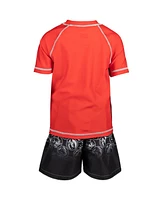 Power Rangers Little Boys Rash Guard and Swim Trunks Outfit Set