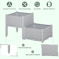 Mini Wood Cold Frame, Compact 2 Doors Garden Greenhouse with Wheels, Raised Bed with Liner for Indoor Outdoor Use