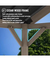 Mondawe 10 x 12 ft. Wood Gazebo Cedar Framed Wooden Gazebo - Greenwich Serie