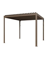 Mondawe 10x10FT Louvered Pergola Outdoor Aluminum