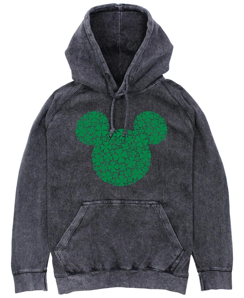 Mickey Classic Men's Clover Fill Hoodie Fleece Pullover Sweatshirt