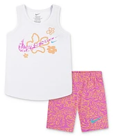 Nike Little Girls 2-Piece Wild Flower Printed Bike Shorts Set