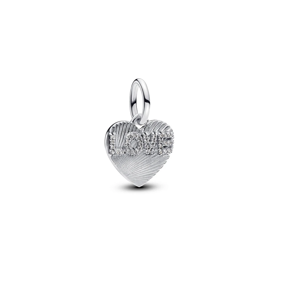 Pandora Sterling Silver Engravable Love Heart Dangle Charms