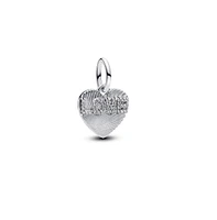 Pandora Sterling Silver Engravable Love Heart Dangle Charms