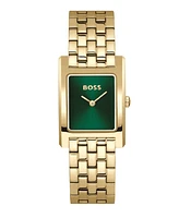 Hugo Boss Women's Lucy Quartz Basic Slim Ionic Plated Thin Gold Steel Watch, 23mm