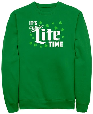 Miller Lite Men's Irish Time Crew Fleece Pullover Sweatshirt