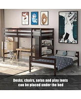 Twin Over Twin Loft Bunk Bed with Bookcase