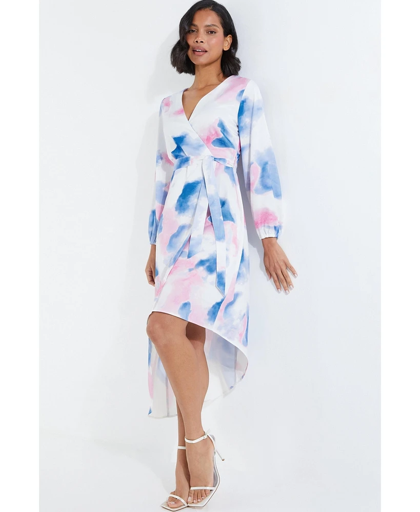 Quiz Women's Satin Asymmetric Wrap Dress