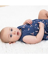 The Peanutshell Baby Girls Rompers - 2 Pack, Navy Floral