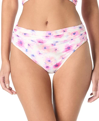Carmen Marc Valvo Women's Printed Shirred-Side Bikini Bottoms