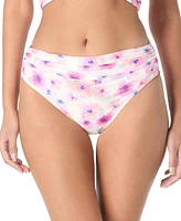 Carmen Marc Valvo Women's Printed Shirred-Side Bikini Bottoms