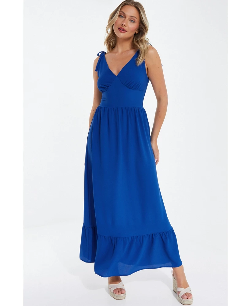 Quiz Women's Bubble Crepe Tie Detail Maxi Dress