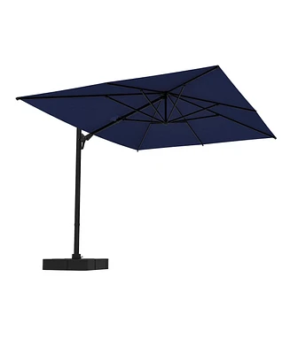13 ft. Patio Umbrella Square Cantilever Umbrella, Outdoor Market Umbrella in Beige with 360° Rotation for Pool Lawn (without base )(with 365 day