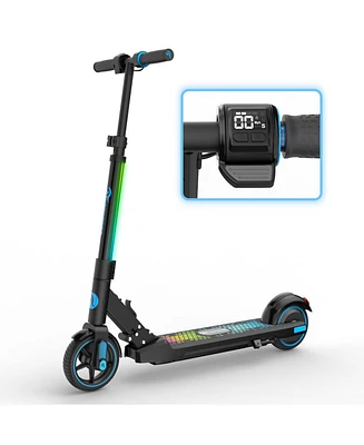 EV06C Foldable Electric Scooter for Kids Ages 6-12, Up to 9.3 Mph & 5 Miles, Led Display, Colorful Led Lights, Lightweight Kids Electric Scooter