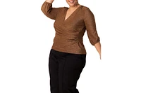 Kiyonna Plus Celeste Sparkle Faux Wrap Top