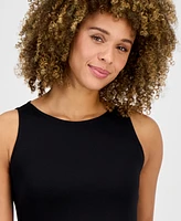 Anne Klein Women's Sleeveless Mixed-Media Midi Dress