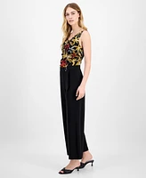 Anne Klein Women's Solid Cropped Pull-On Pallazo Pants