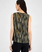 Anne Klein Women's Round Neck Sleeveless Top