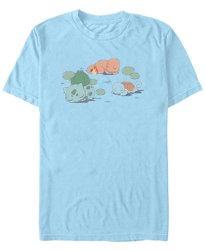 Pokemon Men's Bulbasaur Charmander Squirtle Short Sleeve T-Shirt