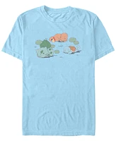 Pokemon Men's Bulbasaur Charmander Squirtle Short Sleeve T-Shirt