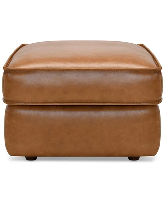 Glympton 26" Leather Ottoman, Exclusively at Macy's