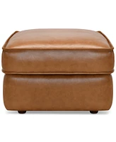 Glympton 26" Leather Ottoman, Exclusively at Macy's