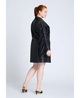 Eloquii Plus Leather Fringe Blazer Mini Dress