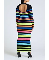 Eloquii Plus Variegated Stripe Maxi Dress