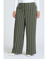 Eloquii Plus Wide Leg Striped Pant