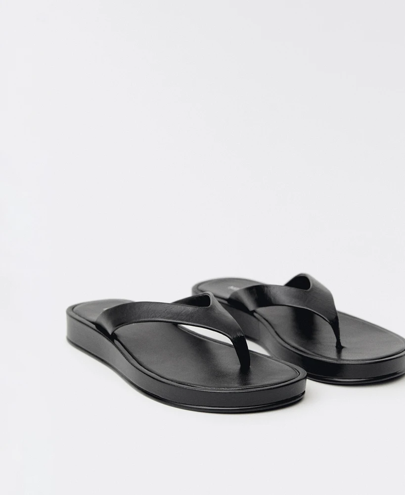 Mango Women's Leather Straps Sandals