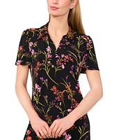 CeCe Women's Short-Sleeve Printed Knit Polo Dress